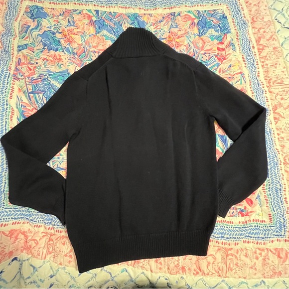 J. Crew | Navy Blue Men’s Toggle Closure Shawl-Collar Pullover Sweater - Picture 4 of 5